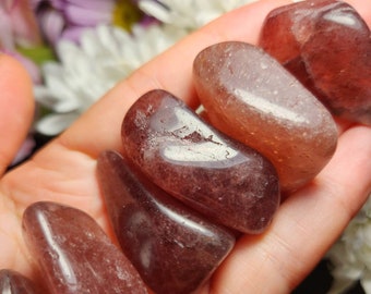 Tumbled Red Tanzberry Quartz Crystal: Tanzanian Red Aventurine