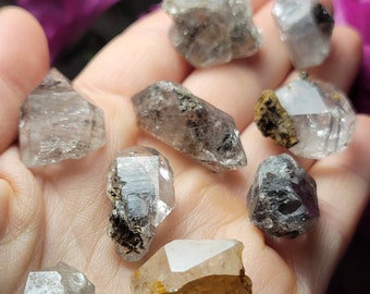Herkimer Diamond & ANTHRAXOLITE / Black Herkimer / Herkimer Diamond Stone / Herkimer Diamond Crystal / Herkimer Crystal / Herkimer Quartz