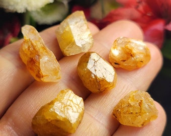 Golden Phenacite Crystal: Nigerian Specimen, Raw Natural Stones