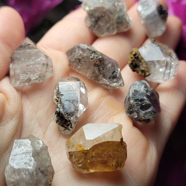 Herkimer Diamond & ANTHRAXOLITE / Black Herkimer / Herkimer Diamond Stone / Herkimer Diamond Crystal / Herkimer Crystal / Herkimer Quartz