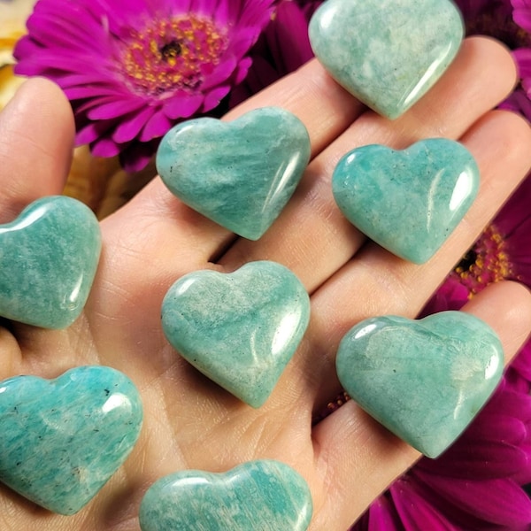 Amazonite Heart / Amazonite Crystal / Heart Charm / Heart Crystal / Heart Stone / Crystal Heart / Stone Heart / Gemstone Hearts / Polished