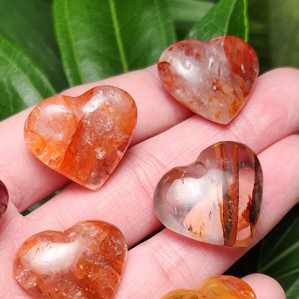 Fire Quartz Heart / Hematoid Quartz Heart / Fire Quartz / Hematoid / Red Hematoid Quartz / Red Healer / Heart Crystal / Heart Stone / Heart