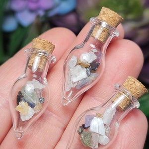 Synergy 12 Crystal Set: Raw Gemstone Locket or Glass Jar