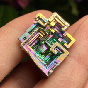 Bismuth - Bismuth Crystal - Bismuth Specimen - Geometric Form Stone - Rainbow Crystal - Bismuth Ore - Metallic Crystal - Healing Crystal