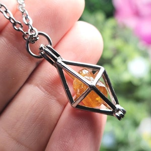 Spessartine Garnet Pendant - Orange Garnet Necklace - Garnet Jewelry - Garnet Pendant - Garnet Crystal - Spessartine Garnet - Garnet Stone