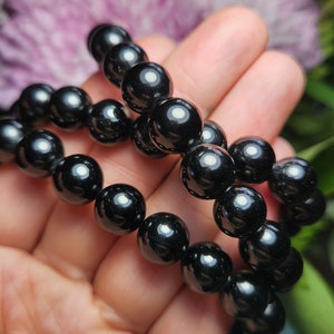 Black Tourmaline Bracelet - 8mm Beaded Bracelet - Black Tourmaline Crystal - Tourmaline Jewelry - Black Tourmaline - Gemstone Bracelet