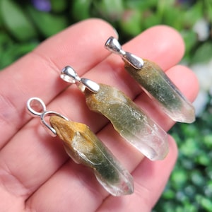 Phantom Quartz Pendant - Green Amphibole - Amphibole Quartz - Green Phantom Quartz - Phantom Quartz - Phantom Quartz Necklace - Amphibole