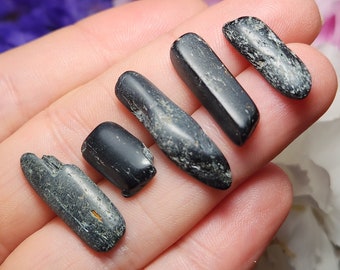 Polished Arfvedsonite Crystal: Tumbled Black Stone, 10-20mm