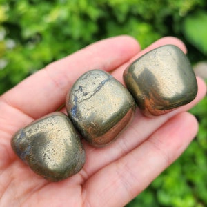 Pyrite Crystal - Fools Gold - Pyrite Stone - Pyrite Tumble - Tumbled Pyrite - Fool&#39;s Gold - Pyrite Cluster - Pyrite Gold - Polished Pyrite