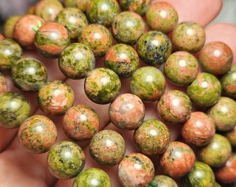Unakite Bracelet - Unakite Crystal - Crystal Bracelet - Polished Unakite Stone - Gemstone Bracelet - Beaded Bracelet - Unakite Jewelry