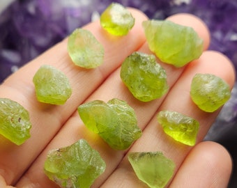 Raw Peridot Crystal: Vivid Green August Birthstone