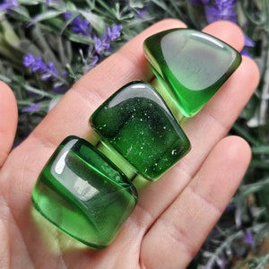 Gaia Stone - Green Obsidian Crystal - Green Obsidian - Tumbled Obsidian - Polished Green Obsidian - Obsidian Stone - Obsidian Palm Stone