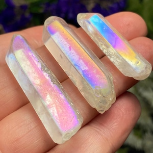 Angel Aura Quartz Crystal - Aura Quartz - Terminated Quartz - Quartz Crystal - Aura Quartz Stone - Angel Aura Quartz Point - Clear Quartz