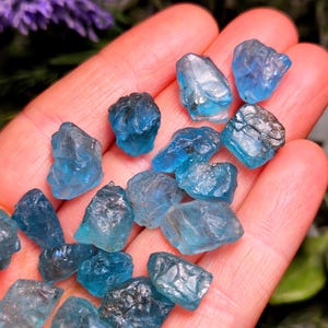 Blue Apatite Crystal, Raw Apatite Stone Specimen - Natural Rough Gem Crystal from Madagascar