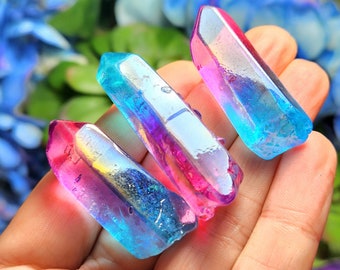 Pink & Blue Aura Quartz / Rainbow Aura Quartz / Aura Quartz Crystals / Aura Quartz / Pink Aura Quartz / Blue Aura Quartz / Unicorn Aura