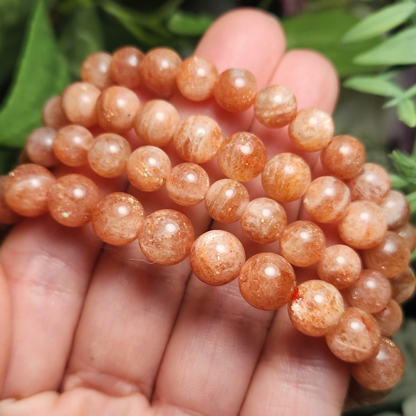 Sunstone Bracelet / Crystal Bracelet / Sunstone Beads / Sunstone Jewelry / Sunstone Crystal / Beaded Bracelets / Sunstone Bead Bracelet