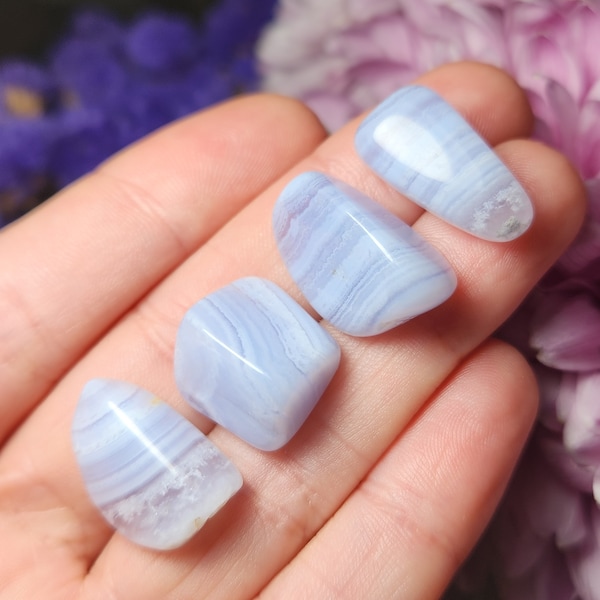 Blue Lace Agate Crystal / Polished Blue Lace Agate / Blue Lace Agate / Agate Stone / Natural Blue Lace Agate / Tumbled Stones / Lace Agate