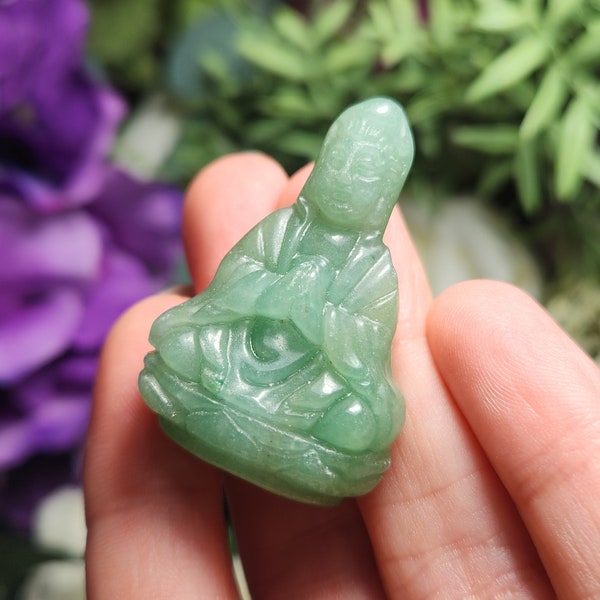 Green Tara Statue / Kwan Yin Statue / Green Tara / Kwan Yin / Green Aventurine / Goddess Statue Carving / Green Aventurine / Goddess Carving