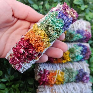 Chakra Flower White Sage Smudge Stick - 4 Inch