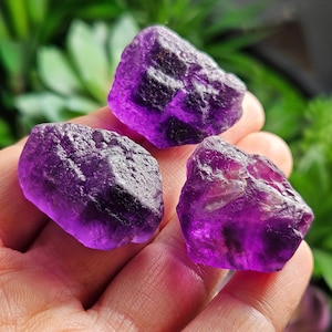 Raw Purple Fluorite Crystal Specimen: Color Zoned Himalayan Crystal