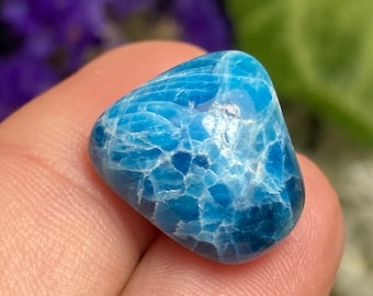 Blue Apatite Crystal / RARE Crystal / Tumbled Blue Apatite / Polished Apatite / Natural Blue Apatite / Tumbled Stones / Apatite Crystal