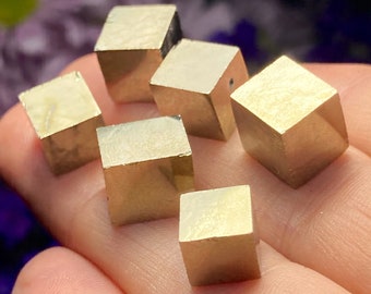 Pyrite Cube / Pyrite Crystal / Fools Gold / Pyrite Stone / Natural Pyrite Cube / Fool's Gold Mineral / Fool's Gold Stone / Golden Pyrite