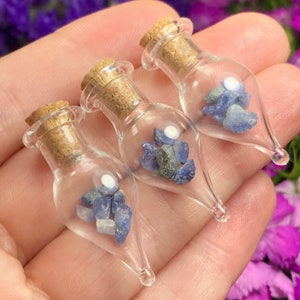 Rare Benitoite Crystal Chips in Glass Jar - San Benito Gemstone