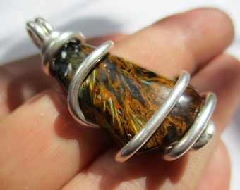 Natural Starlight Pietersite Gemstone Carved Pixiu Necklace Reiki Healing #15