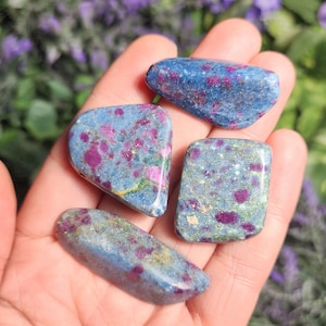 Ruby & Kyanite Crystal - Ruby Crystal - Kyanite Crystal - Ruby Tumbled Stone - Polished Kyanite - Polished Ruby