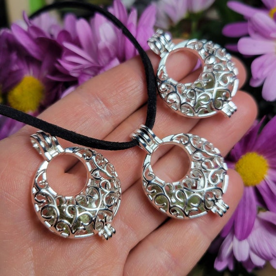Moldavite Pendant: Authentic Moldavite Crystal Locket Necklace