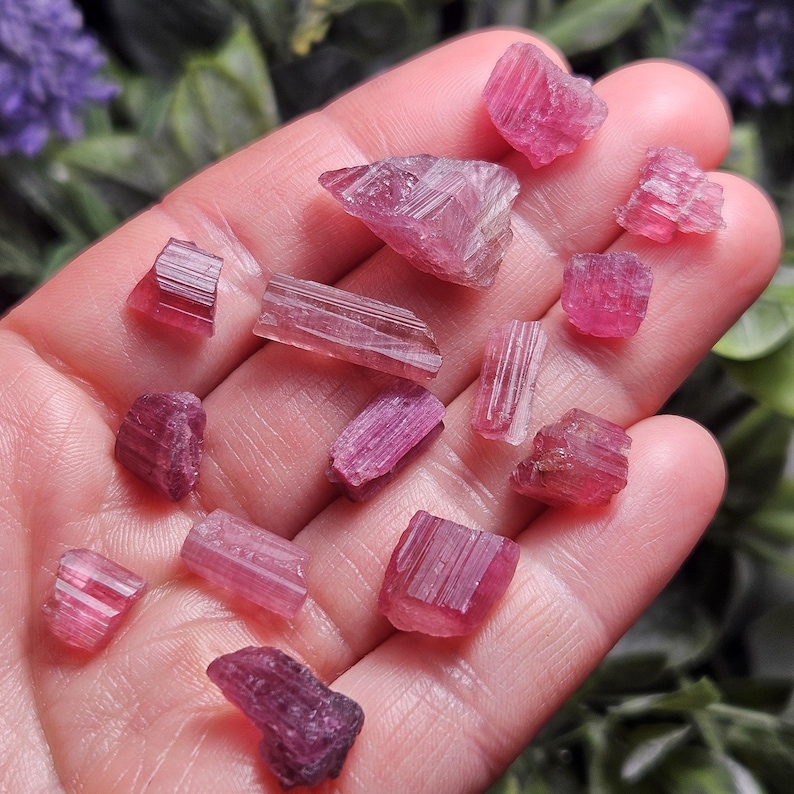 Natural Pink Tourmaline Crystal with Striations, Raw Raspberry Pink Tourmaline Specimen from Brazil image 10