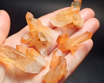 Racimo de cuarzo mandarina, cuarzo hematoide brasileño natural - Cristal de cuarzo naranja