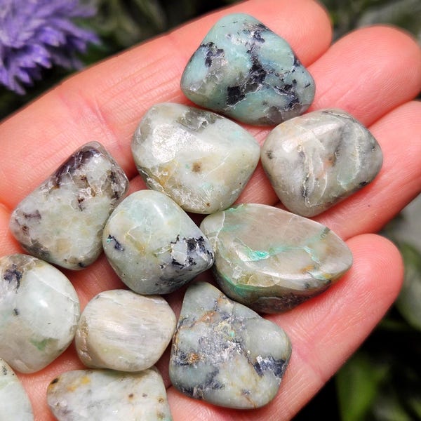 Annabergite Crystal Specimen, Rare Tumbled Nickel Stone from Germany