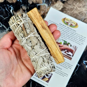 Kit de maculage sauge blanche et palo santo - bâtonnets de 4&quot;