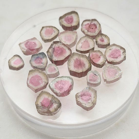 Pink Watermelon Tourmaline Crystal Slice - Tourmaline Gemstone - Polished Pink Tourmaline