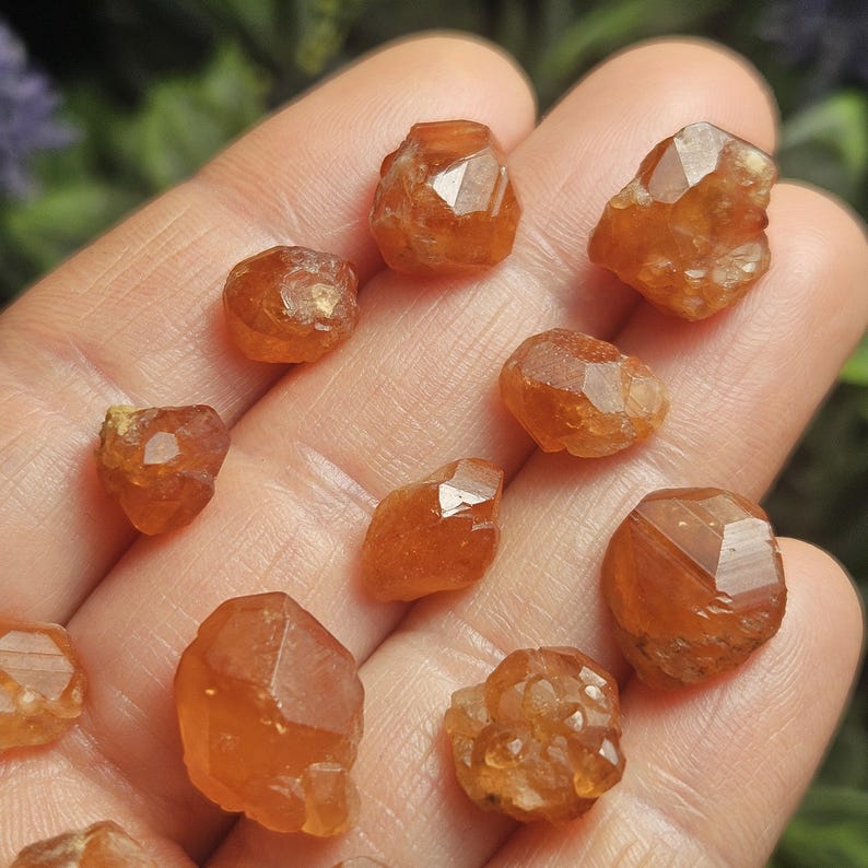 Spessartine Garnet Crystal, Raw Naturally Terminated Orange Garnet Specimen image 7