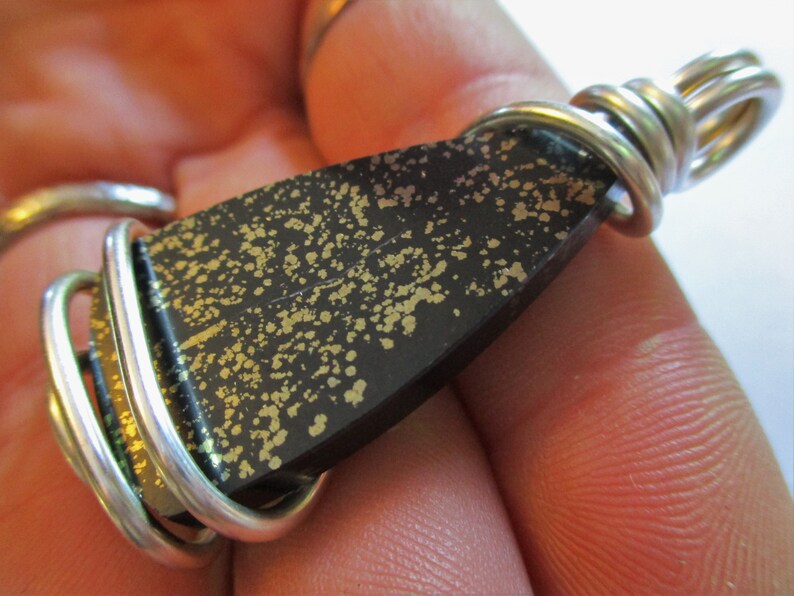 Shungite with Pyrite Pendant Shungite Pendant Pyrite Pendant Shungite Necklace Shungite Jewelry CLEANSING DETOX