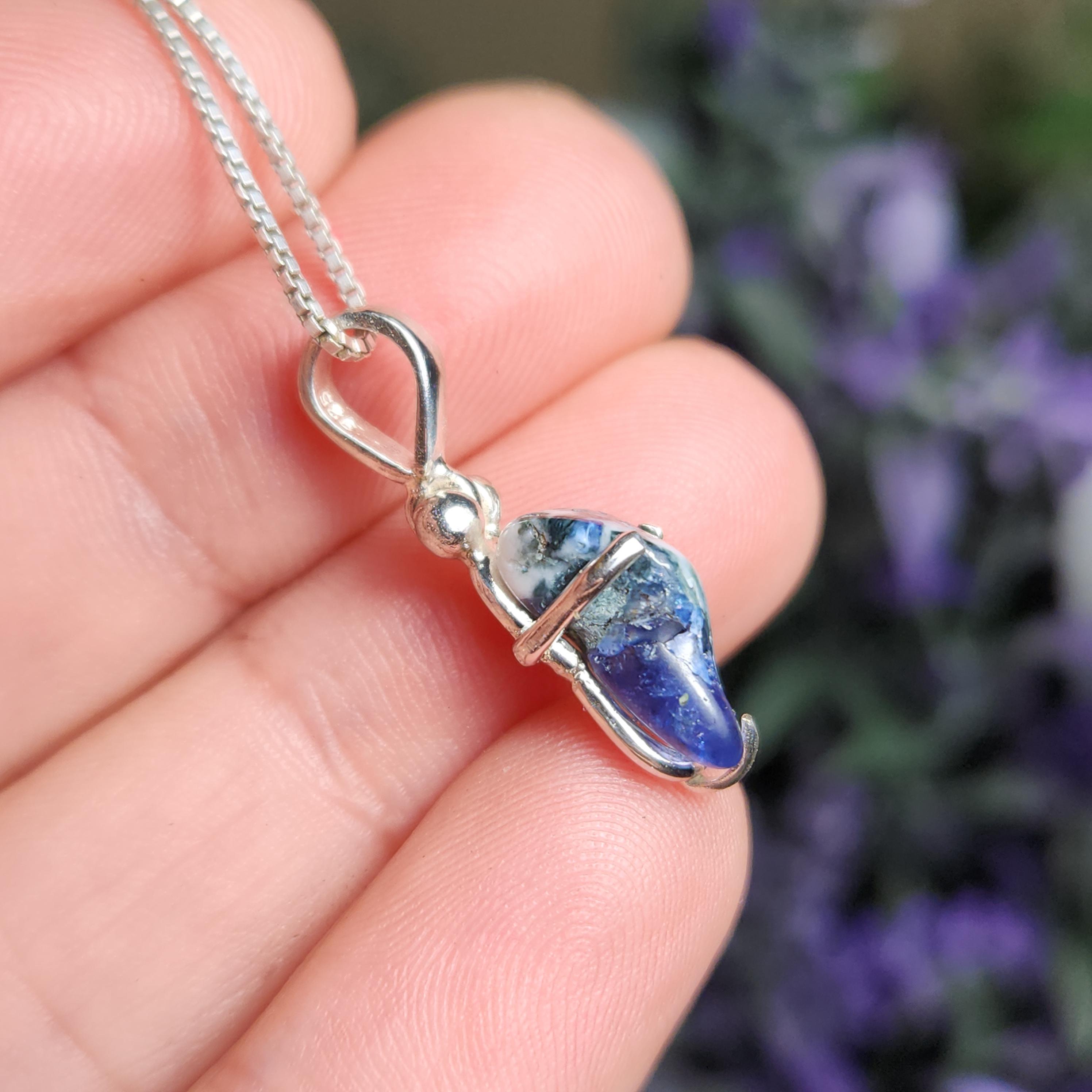 Authentic Benitoite Pendant RARE Crystal Benitoite Necklace