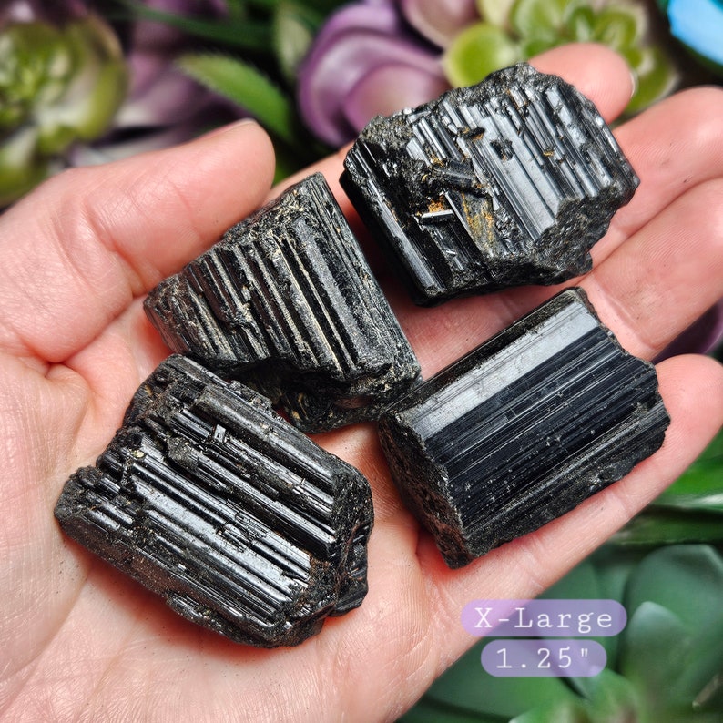 Black Tourmaline Crystal / Black Tourmaline Stone / Tourmaline Crystal / Protection Stones / Tourmaline / Black Tourmaline / Raw Tourmaline X-Large (1.25")