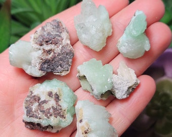 Green Apophyllite Crystal Cluster on Stilbite - Rare Specimens from Maharashtra, India