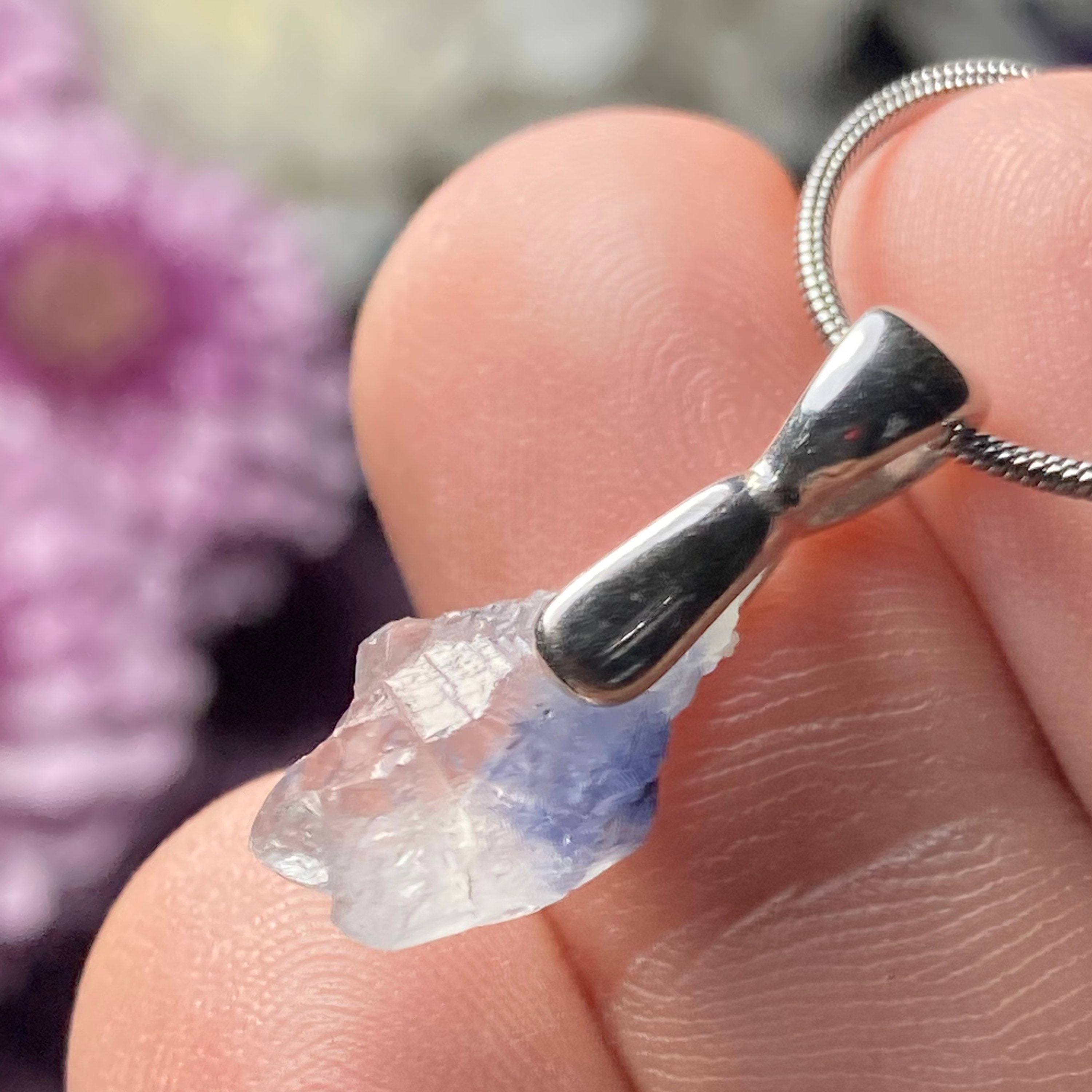 Dumortierite in Quartz Pendant Dumortierite Necklace Dumortierite in Quartz Dumortierite Jewelry Dumortierite in Quartz Crystal