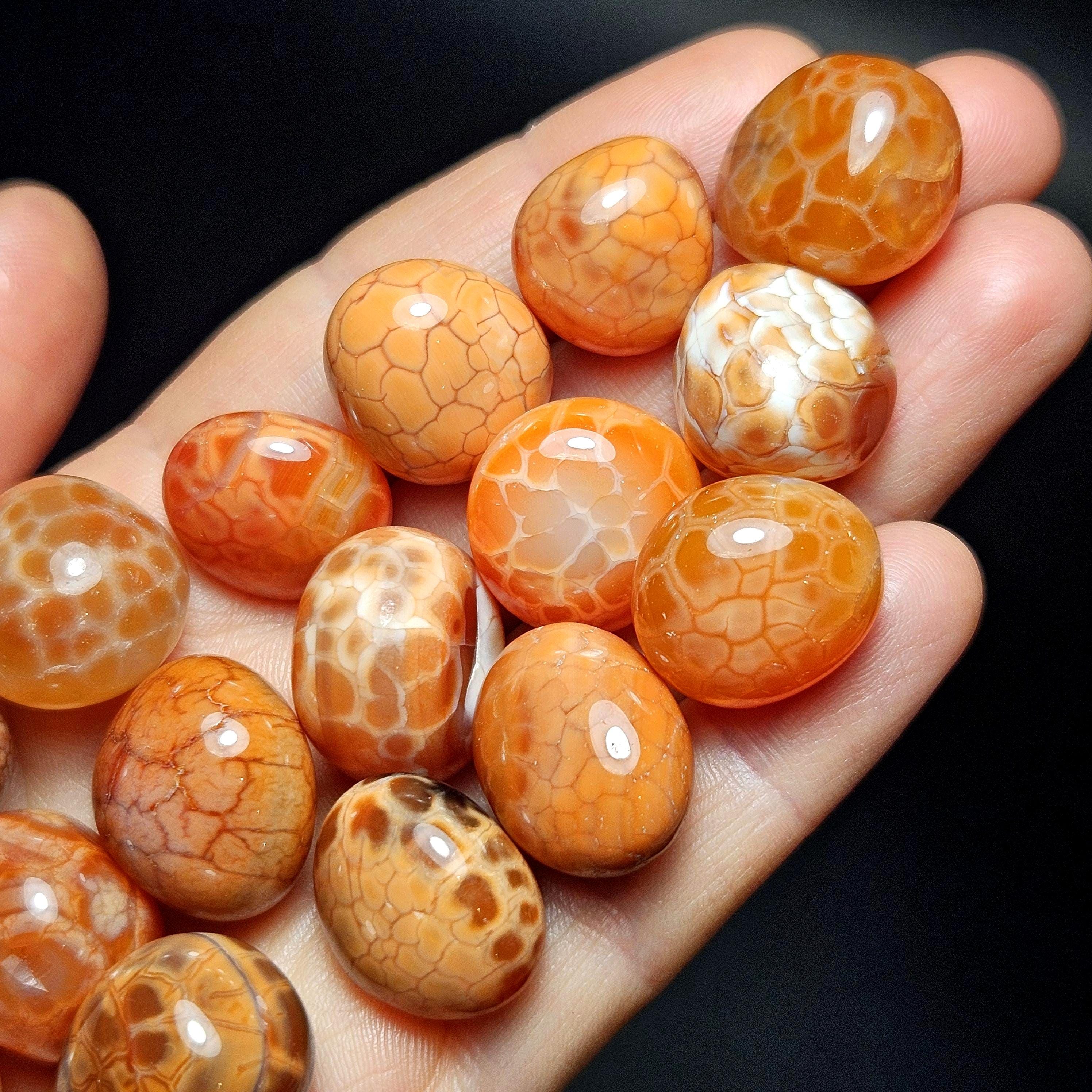 Fire Agate Tumbled Stone - Snakeskin Agate - Tumbled Carnelian - Carnelian Crystal - Polished Carnelian - Carnelian - Dragon Skin Agate