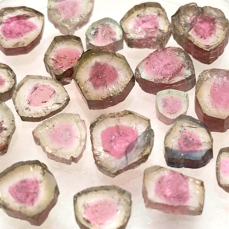 Pink Watermelon Tourmaline Crystal Slice, Tourmaline Gemstone, Polished Pink Tourmaline image 2