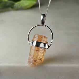 Golden Topaz Pendant - Imperial Topaz - Topaz Necklace - Topaz Jewelry - Topaz Crystal - Raw Topaz - Raw Topaz Pendant - Natural Topaz Stone