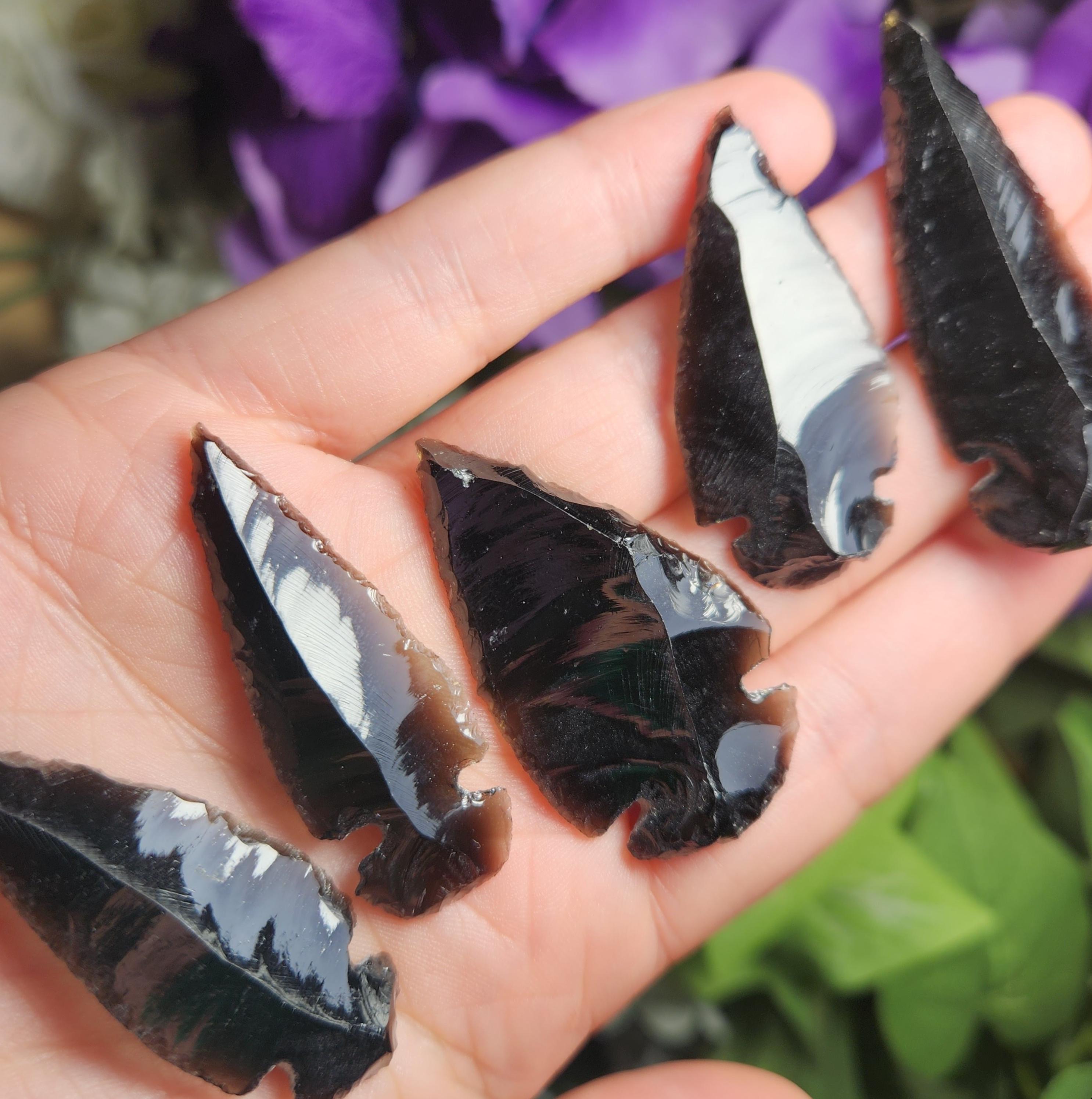 黒曜石の矢じり標本：バルク矢じり火山ガラス彫刻 - Etsy 日本