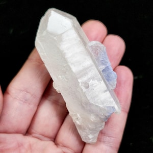 Blue Dumortierite in Quartz Crystal: Stone of Patience