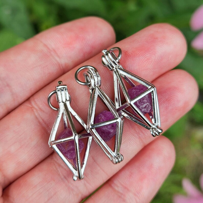 Raw Ruby Crystal Pendant, Natural Ruby Jewelry image 8