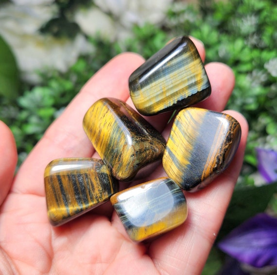 Large Tigers Eye Tumbles - Golden , Red or Blue Available Large Tigers Eye Tumbles - Golden , Red or Blue Available