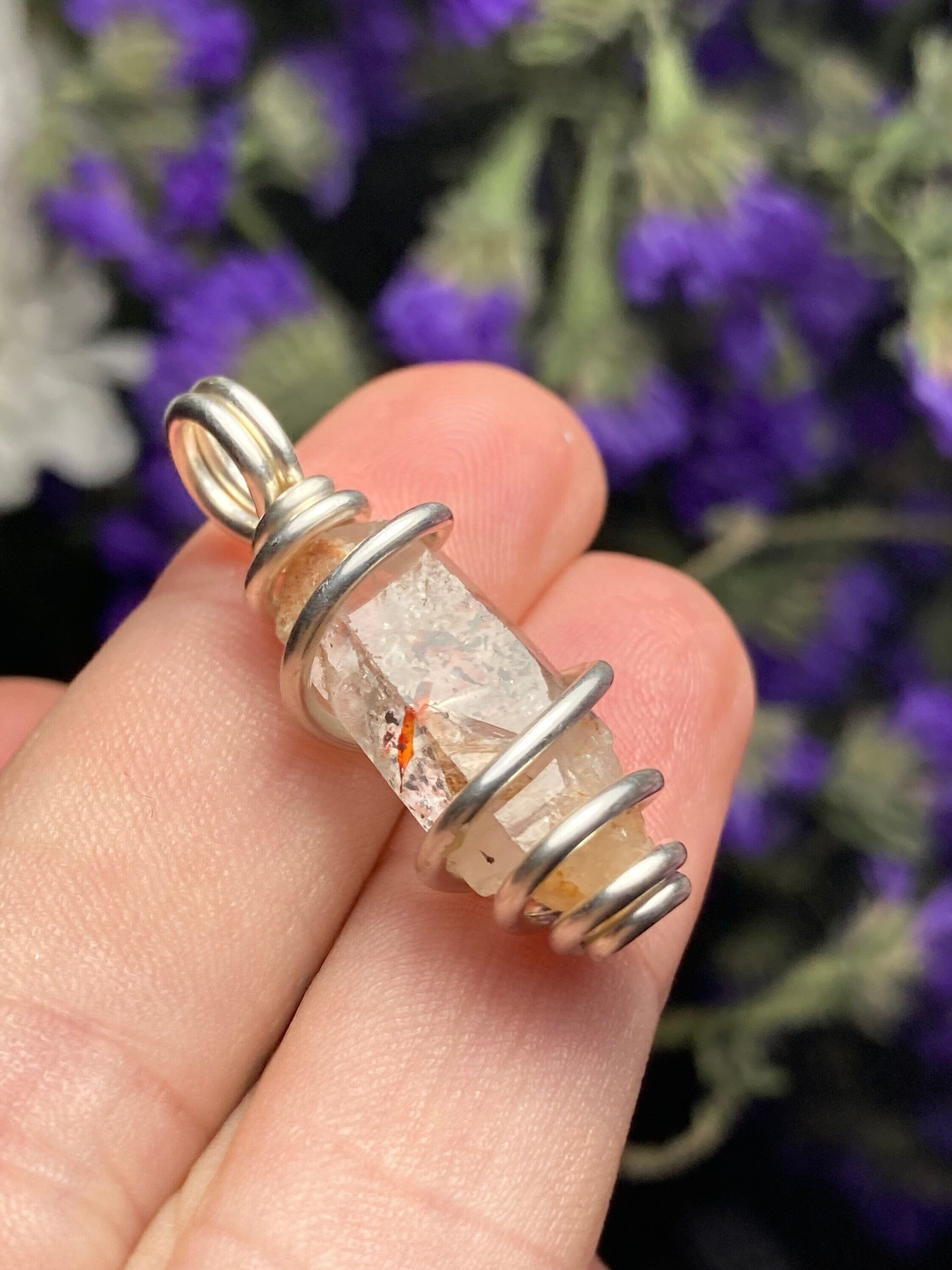 RARE Disco Fire Quartz Pendant / Orire 