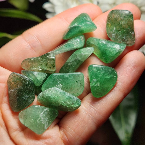 Green Strawberry Quartz Crystal / Tumbled Tanzberry Quartz / Green Tanzurine Quartz Crystal / Polished Tanzberry Quartz / Green Tanzberry